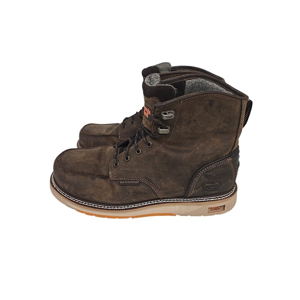 Georgia Men's GB00592 6" Waterproof Wedge Composite Toe Boot Brown Size 12M - Picture 5 of 8